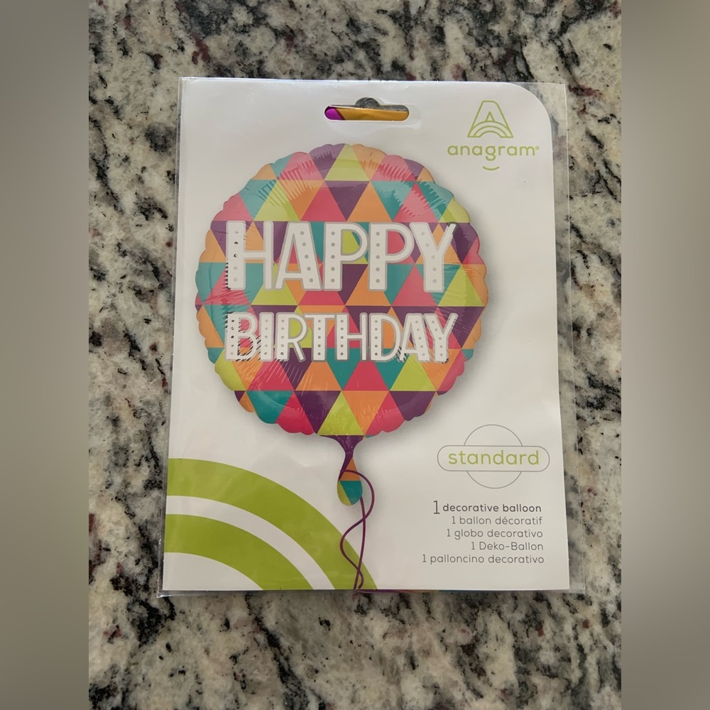 Anagram Multicolor 'Happy Birthday' Party Balloon- BNWT